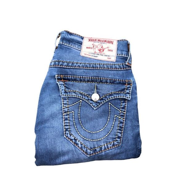 TRUE Religion Jeans Size 30 SKINNY Blue - Picture 8 of 9